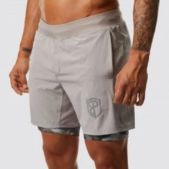 Born Primitive Bottoms The Versatile Short W/ Compression (Cool Grey W/ Storm Compression Liner)