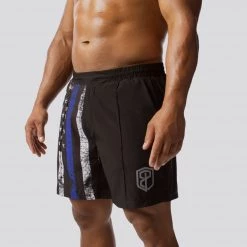 Born Primitive Training Shorts (Thin Blue Line) Patriotic