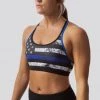 Born Primitive Patriotic Warrior Sports Bra (Thin Blue Line)