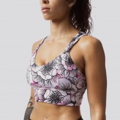 Born Primitive Maternity The Milk And Muscles Nursing Sports Bra (Pink Petals)