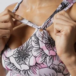 Born Primitive Maternity The Milk And Muscles Nursing Sports Bra (Pink Petals)