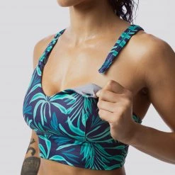 Born Primitive The Milk And Muscles Nursing Sports Bra (Teal Tropics) Clearance Vault