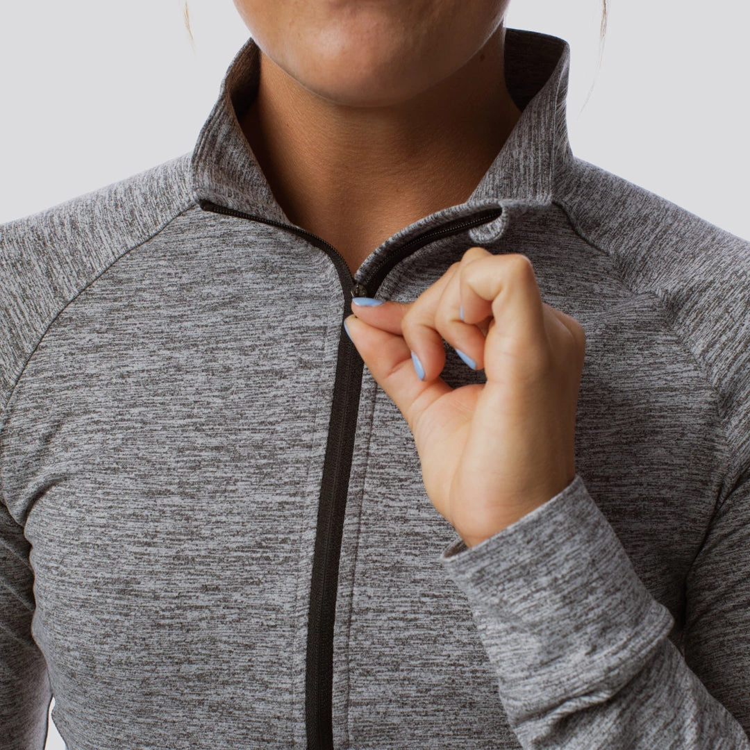 Born Primitive Female Zip Neck Athleisure Long Sleeve (Heather Grey) Long Sleeves 5 Born Primitive Female Zip Neck Athleisure Long Sleeve (Heather Grey) Long Sleeves