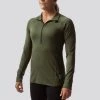 Born Primitive Female Zip Neck Athleisure Long Sleeve (Tactical Green)