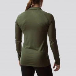 Born Primitive Female Zip Neck Athleisure Long Sleeve (Tactical Green)