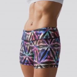 Born Primitive Clearance Vault Double Take Booty Shorts (Rainbow Prism)
