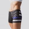 Born Primitive Double Take Booty Shorts (Thin Blue Line Police Edition)