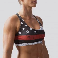 Born Primitive Patriotic Thin Red Line Vitality Sports Bra (Firefighter Edition)