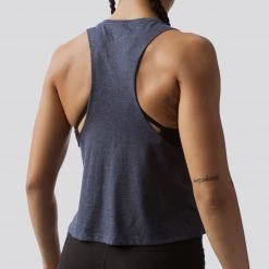 Born Primitive Tops Brand Calligraphy Elevate Crop (Heather Navy)