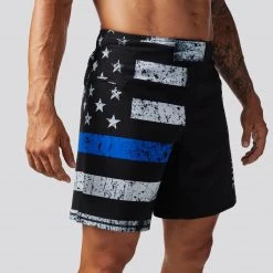 Born Primitive Patriotic American Defender Shorts 3.0 Velcro Closure (Thin Blue Line)