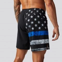 Born Primitive Patriotic American Defender Shorts 3.0 Velcro Closure (Thin Blue Line)