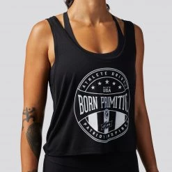 Born Primitive Tops Athlete Driven Flowy Crop Tank (Black)