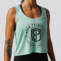 Born Primitive American Original Flowy Crop Tank (Mint) Tops