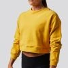 Born Primitive Tops Unmatched Cropped Crew Sweatshirt (Mustard)
