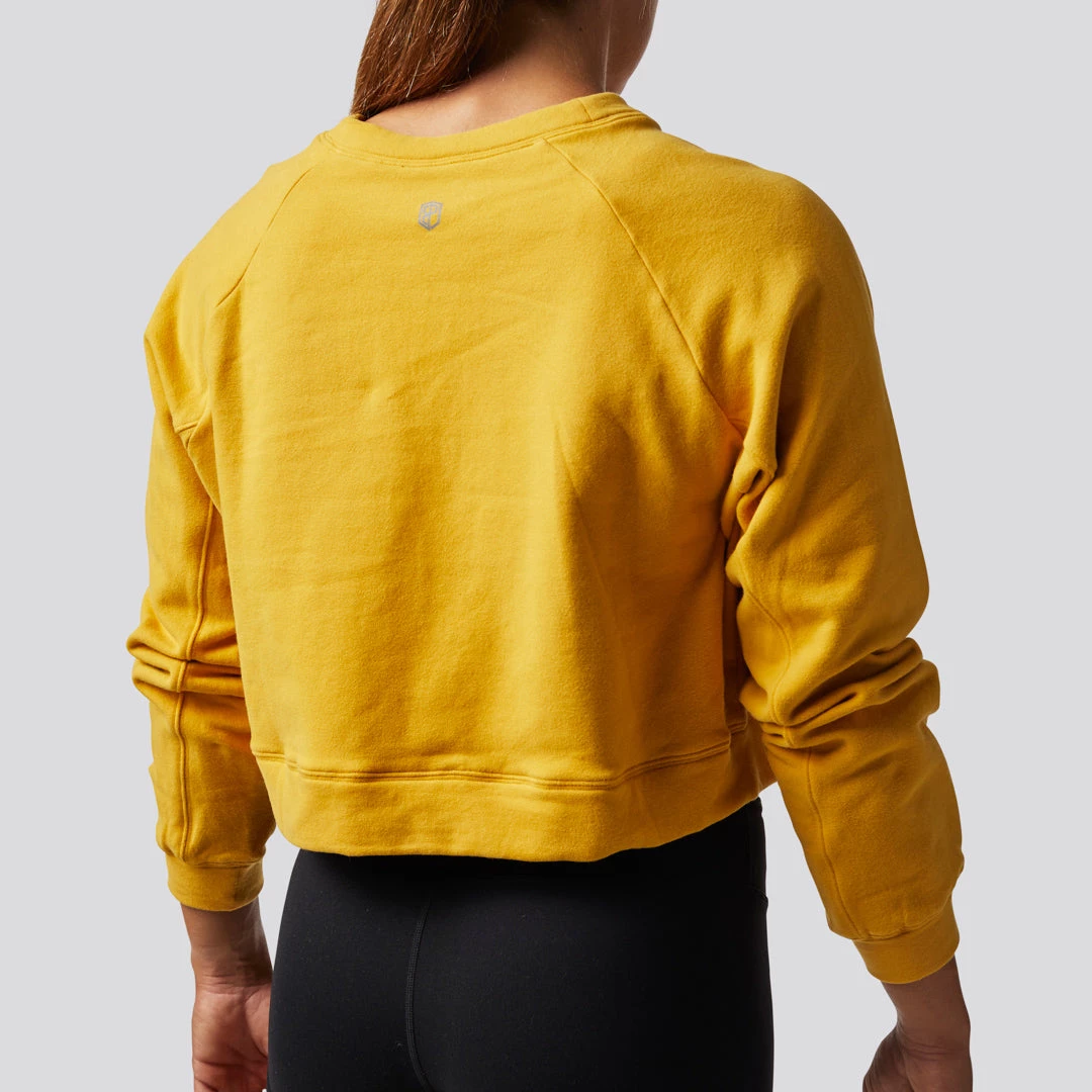 Born Primitive Tops Unmatched Cropped Crew Sweatshirt (Mustard) 4 Born Primitive Tops Unmatched Cropped Crew Sweatshirt (Mustard)