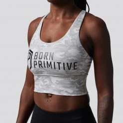 Born Primitive Camo Crossfire Sports Bra (Brand Strength-Avalanche)