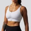 Born Primitive The Zip Front Sports Bra (White) Clearance Vault