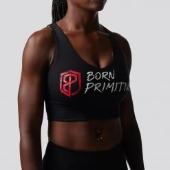 Born Primitive Sports Bras X-Factor Sports Bra (Brand Strength-Black)