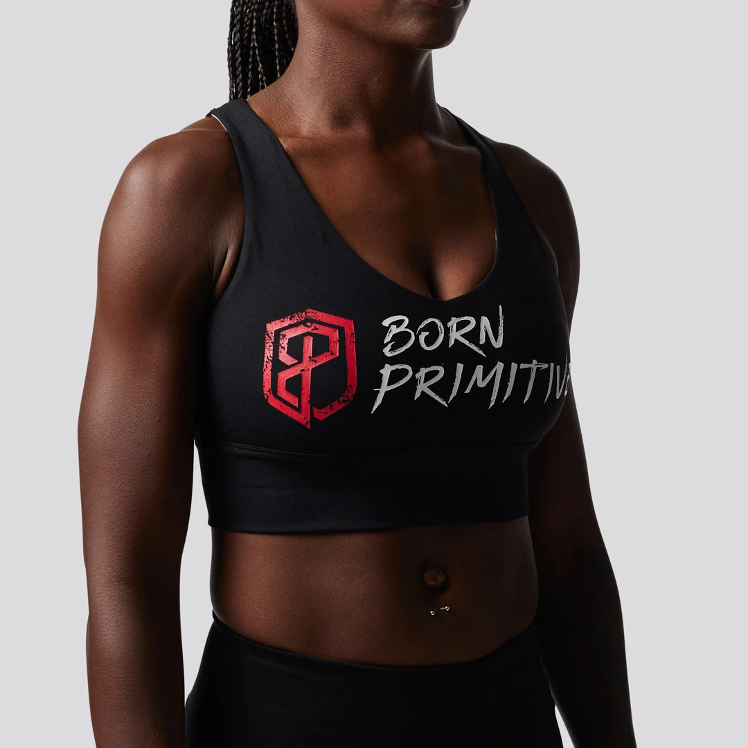Born Primitive Sports Bras X-Factor Sports Bra (Brand Strength-Black) 3 Born Primitive Sports Bras X-Factor Sports Bra (Brand Strength-Black)