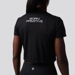 Born Primitive Tops USA Crop Tee (Black)