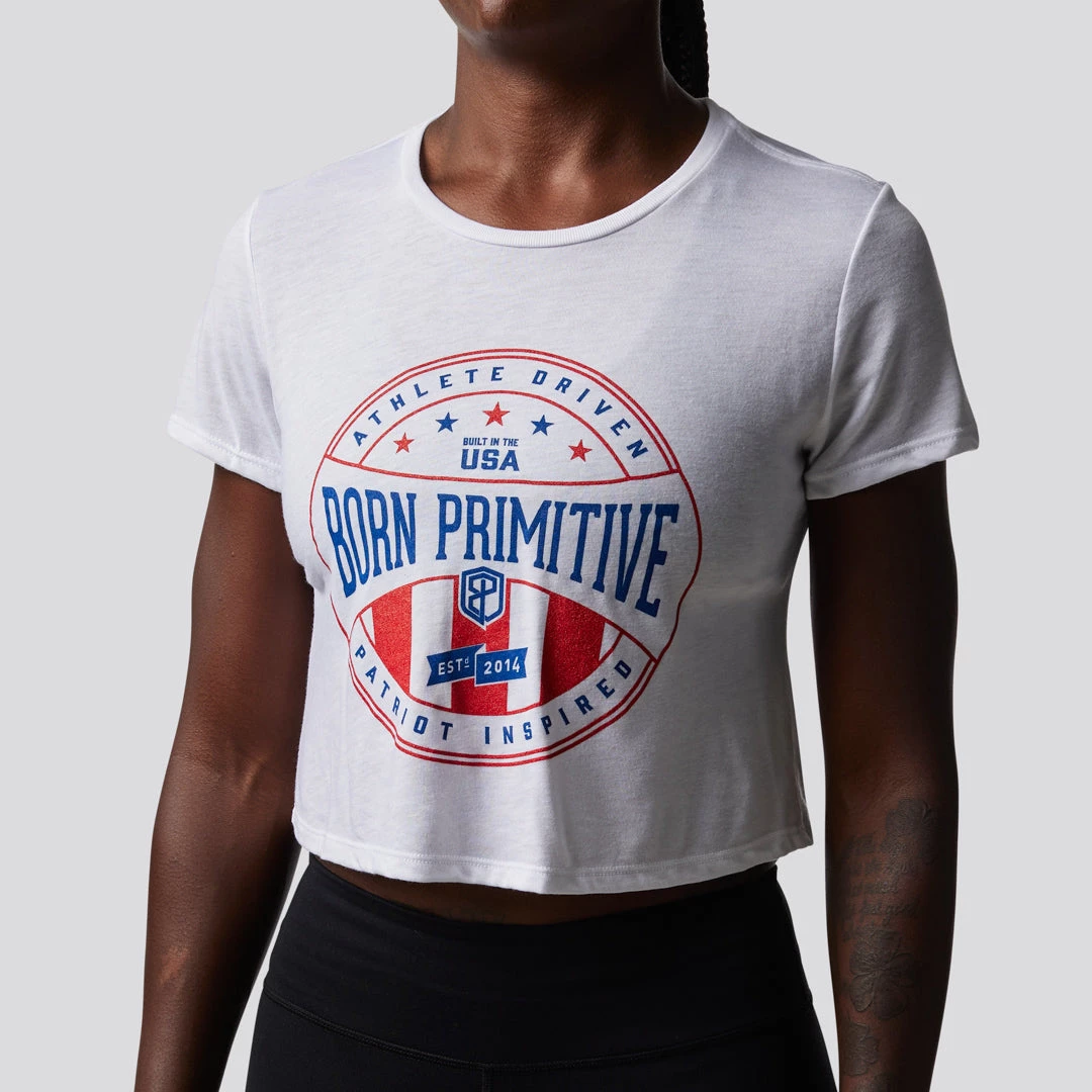 Born Primitive Athlete Driven Crop Tee (Americana) Patriotic 3 Born Primitive Athlete Driven Crop Tee (Americana) Patriotic