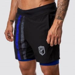 Born Primitive FIrst Responder The Versatile Short W/ Compression (Thin Blue Line Gunmetal W/ Royal Compression Liner)