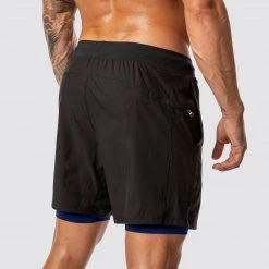 Born Primitive FIrst Responder The Versatile Short W/ Compression (Thin Blue Line Gunmetal W/ Royal Compression Liner)