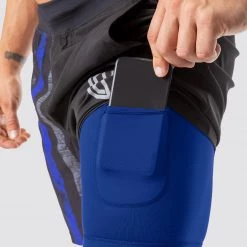 Born Primitive FIrst Responder The Versatile Short W/ Compression (Thin Blue Line Gunmetal W/ Royal Compression Liner)