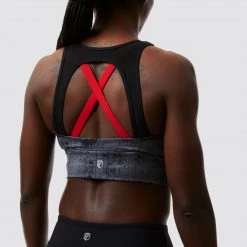 Born Primitive First Responder X-Factor Sports Bra (Thin Red Line Gunmetal)