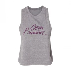 Born Primitive T-Shirts & Tanks Brand Calligraphy Elevate Crop (Athletic Heather)