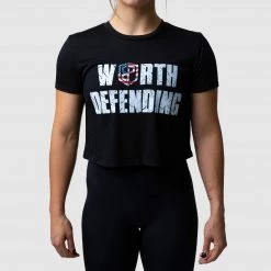 Born Primitive New Arrivals Worth Defending Crop Tee (Black)