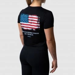 Born Primitive New Arrivals Worth Defending Crop Tee (Black)