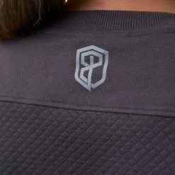 Born Primitive Female Waffle Crewneck Pullover (Smoke) Long Sleeves