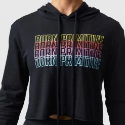 Born Primitive Neon Rainbow Cropped T-Shirt Hoodie (Black) New Arrivals 10 Born Primitive Neon Rainbow Cropped T-Shirt Hoodie (Black) New Arrivals
