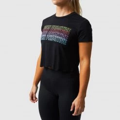 Born Primitive Neon Rainbow Crop Tee (Black)