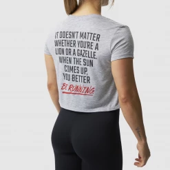 Born Primitive Tops Modern Savage Crop Tee (Heather Grey)