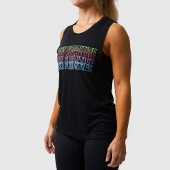 Born Primitive Neon Rainbow Flowy Muscle Tank (Black) New Arrivals