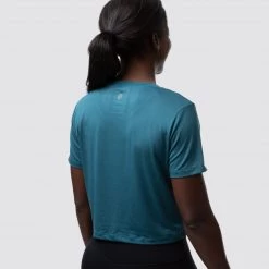 Born Primitive T-Shirts & Tanks Athleisure Crop Tee (Slate Teal)