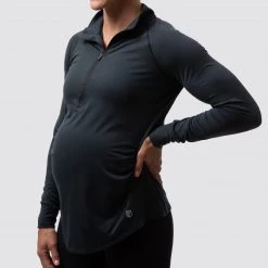 Born Primitive Tops Maternity Zip Neck Athleisure Long Sleeve (Black) 11 Born Primitive Tops Maternity Zip Neck Athleisure Long Sleeve (Black)