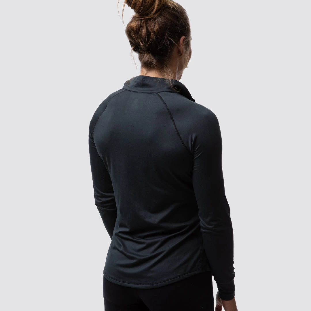 Born Primitive Tops Maternity Zip Neck Athleisure Long Sleeve (Black) 4 Born Primitive Tops Maternity Zip Neck Athleisure Long Sleeve (Black)