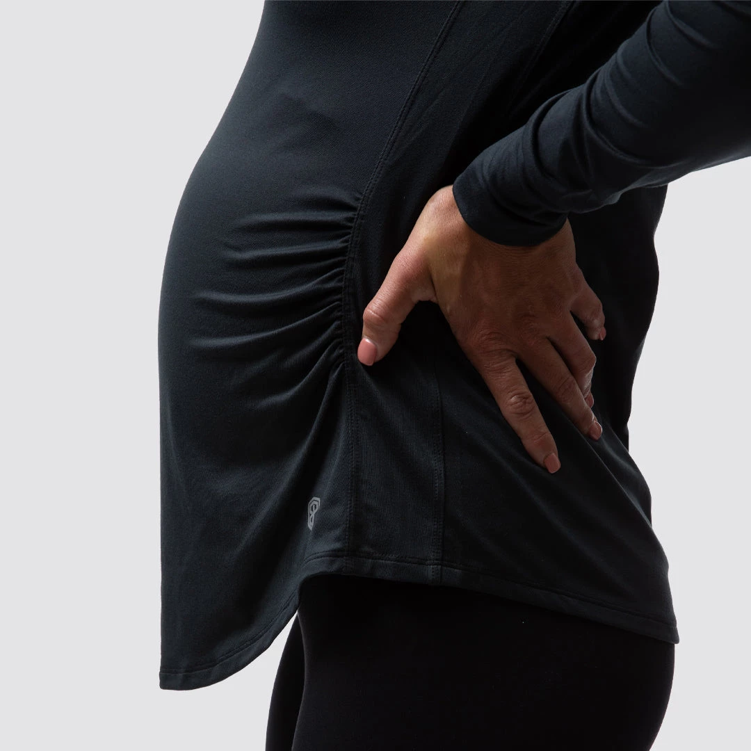 Born Primitive Tops Maternity Zip Neck Athleisure Long Sleeve (Black) 8 Born Primitive Tops Maternity Zip Neck Athleisure Long Sleeve (Black)