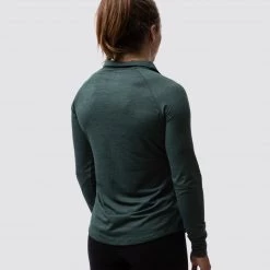 Born Primitive Maternity Zip Neck Athleisure Long Sleeve (Evergreen)