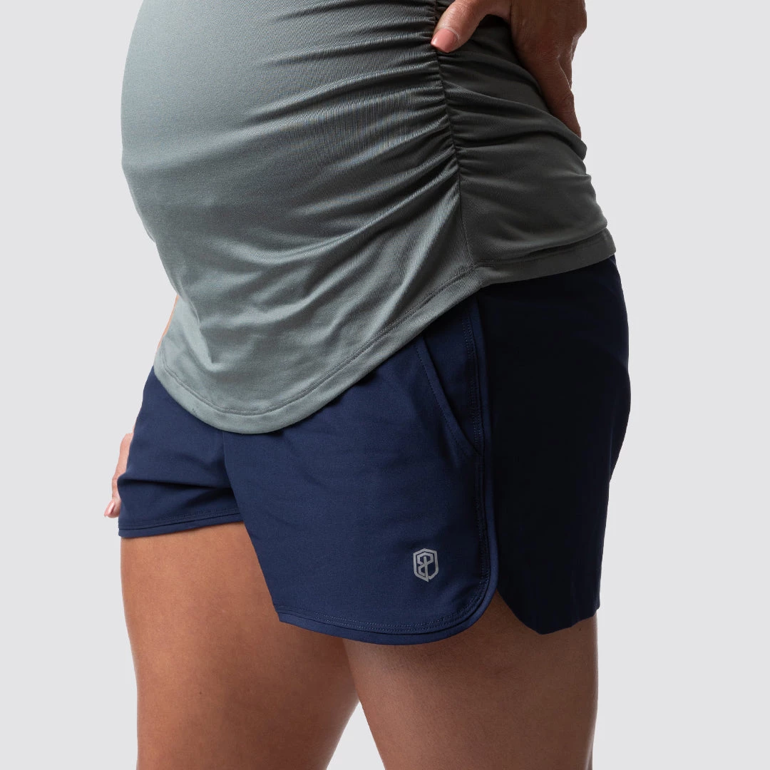 Born Primitive Athleisure Maternity Shorts (Navy) 3 Born Primitive Athleisure Maternity Shorts (Navy)