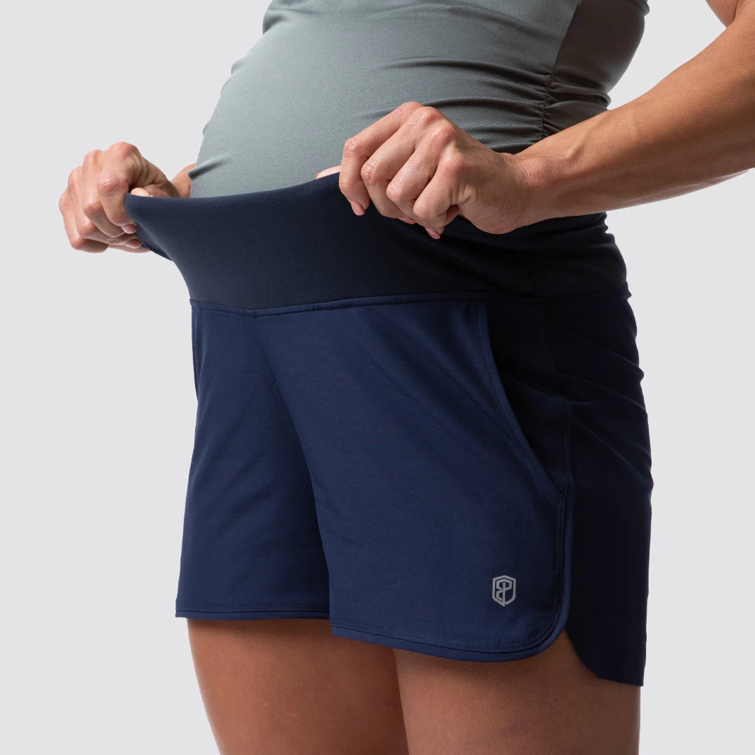 Born Primitive Athleisure Maternity Shorts (Navy) 5 Born Primitive Athleisure Maternity Shorts (Navy)