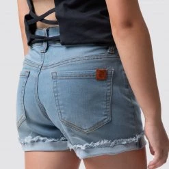 Born Primitive Stretchy Juniors Liberty Jorts (Light Wash) Clearance Vault