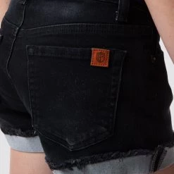 Born Primitive Stretchy Juniors Liberty Jorts (Black Denim)