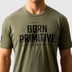Property Of Born Primitive T-Shirt (Military Green)