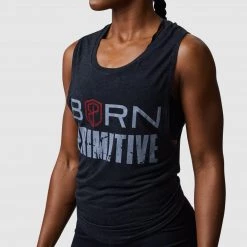 Born Primitive The Brand Tank 2.0 Flowy Muscle Tank (Thin Red Line) Patriotic