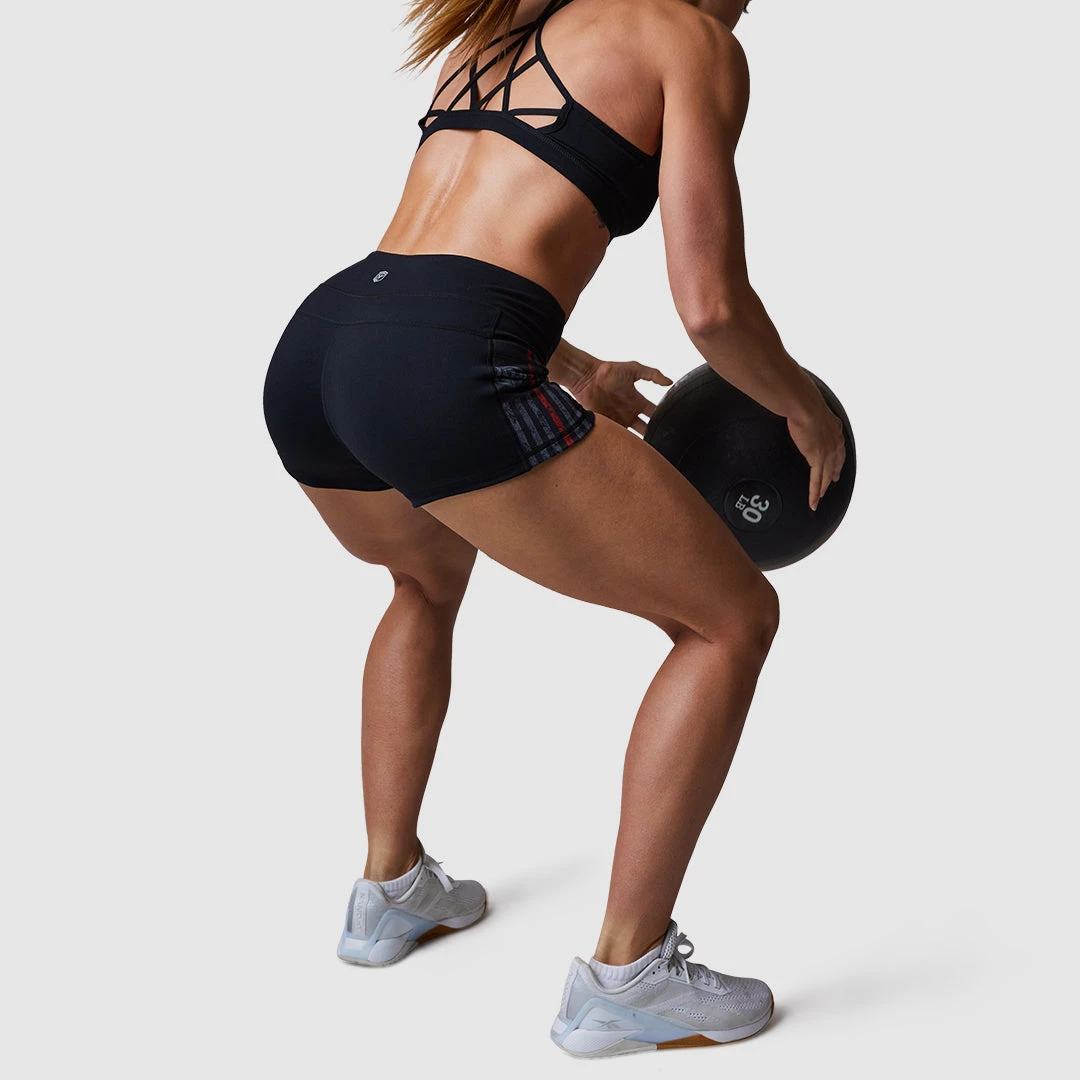 Born Primitive Rise & Grind Booty Shorts (Thin Red Line Gunmetal) 4 Born Primitive Rise & Grind Booty Shorts (Thin Red Line Gunmetal)