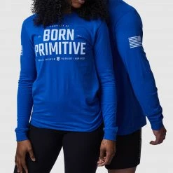 Property Of Born Primitive Long Sleeve Tee (Royal) Long Sleeves